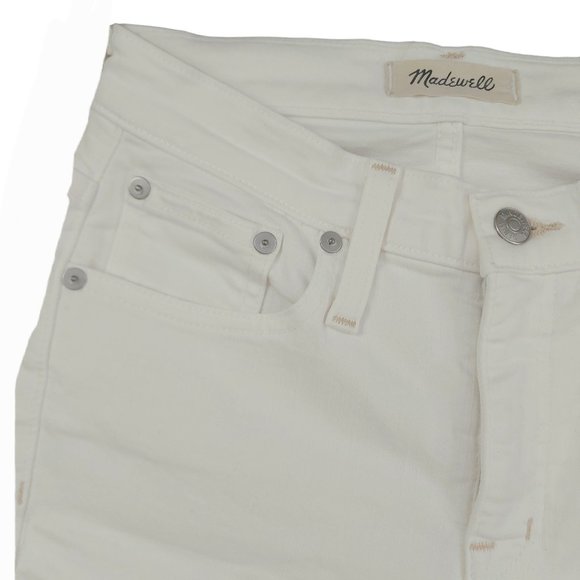 Madewell Jeans Womens 25 White Cali Demi-Boot Raw Hem Stretch Rodeo Cowgirl - Picture 4 of 11